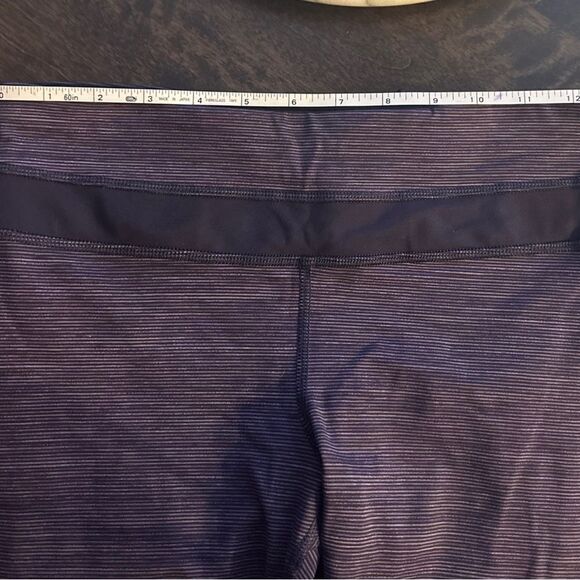 Lululemon Purple Striped Leggings Workout Waist 26”/Size 6 - Picture 2 of 7